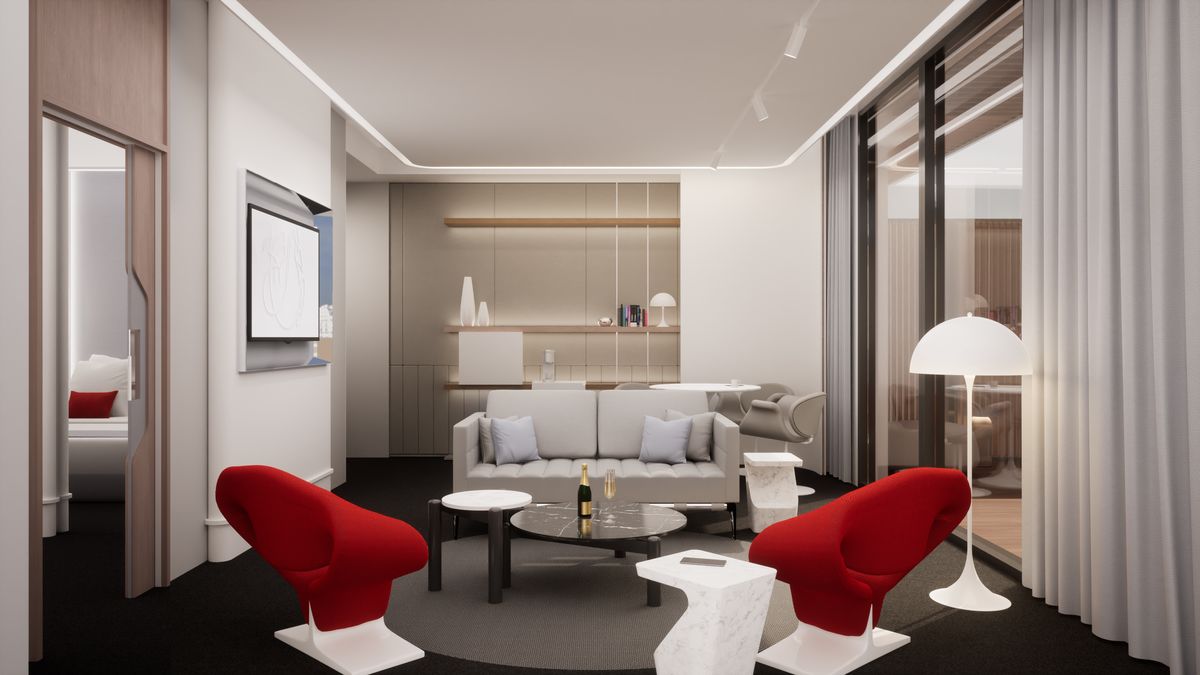 This chic airport lounge has its own luxury apartments