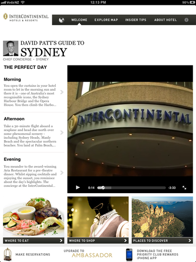 InterContinental's iPad app: best looking of the bunch