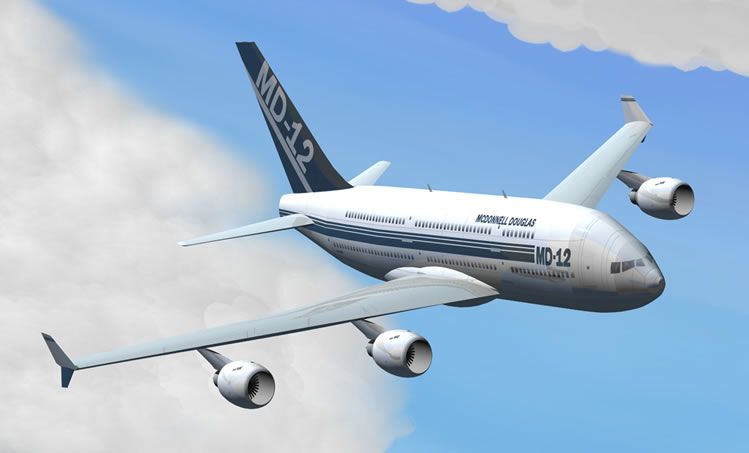 The proposed and discarded MD-12 bears certain similarities to Airbus A380s flying today.