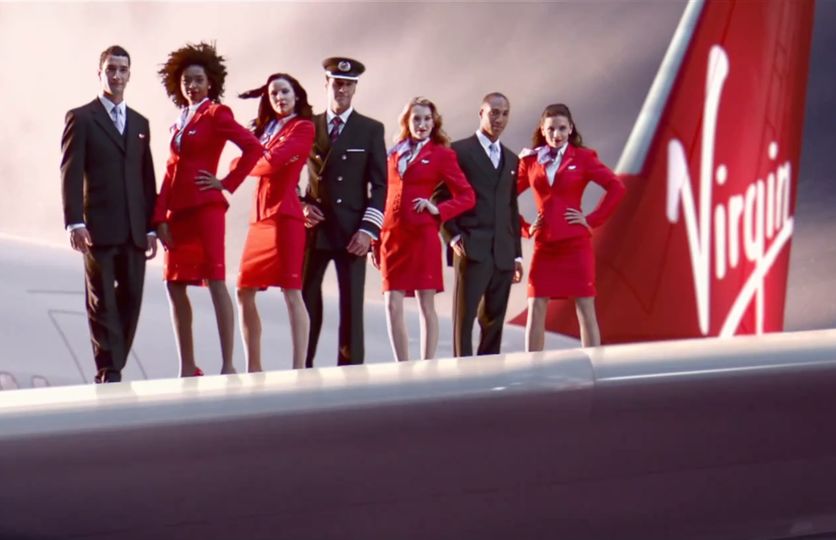 Virgin Atlantic's crew are renowned for the elegant yet chic uniforms they wear -- usually inside the plane, and not on the wing, of course.
