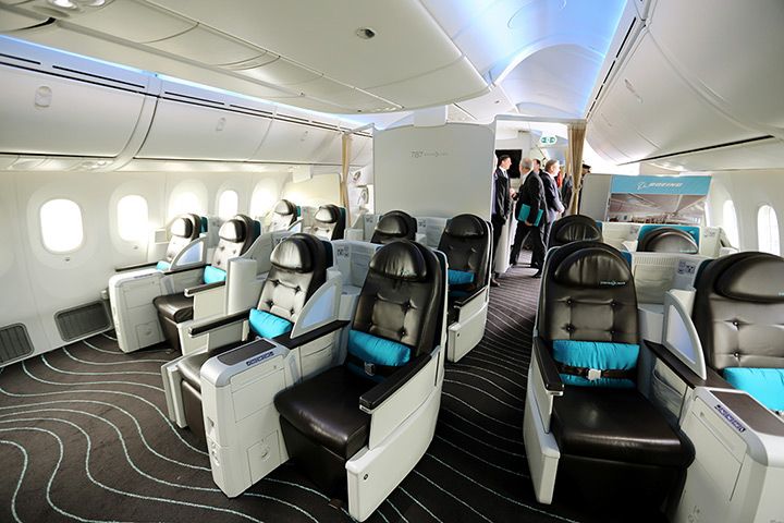 Your tour will include the business class cabin on Boeing's latest demo-model 787