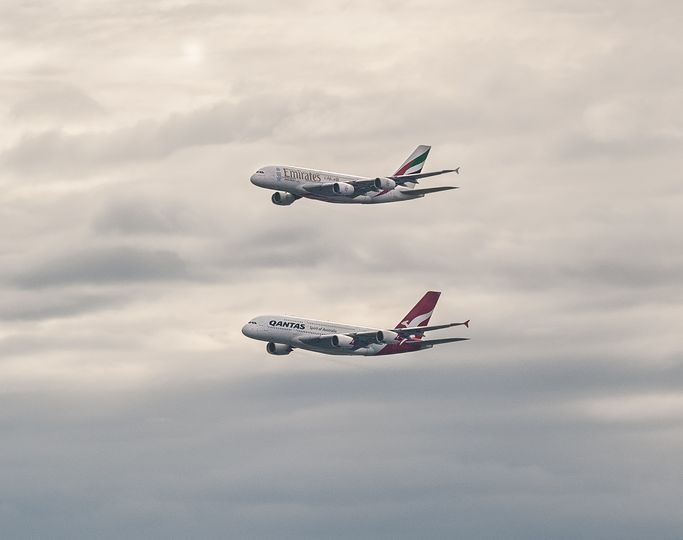 Formation flying. Qantas