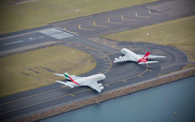 On the runway, ready to roll.... Brent Winstone/Qantas