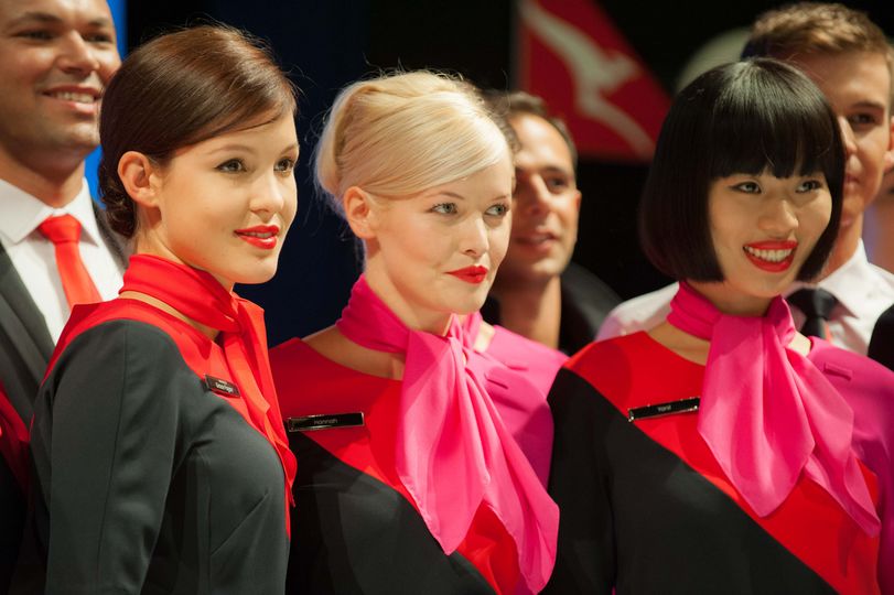 Ruby red and fuchsia pink offer eye-catching highlights against the French navy base. Mark Sherborne/Qantas