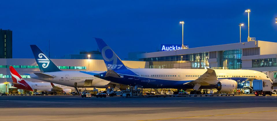 At Auckland Airport, Boeing's 787-9 nestles next to a soon-to-be-sibling in the AirNZ fleet. nickyoungphotos.com