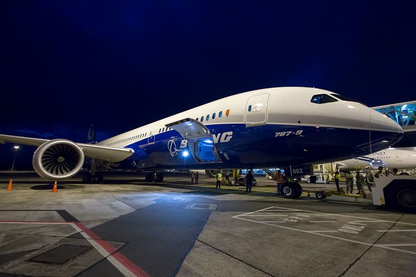 Boeing's 787-9 beds down for the night at Auckland Airport. nickyoungphotos.com