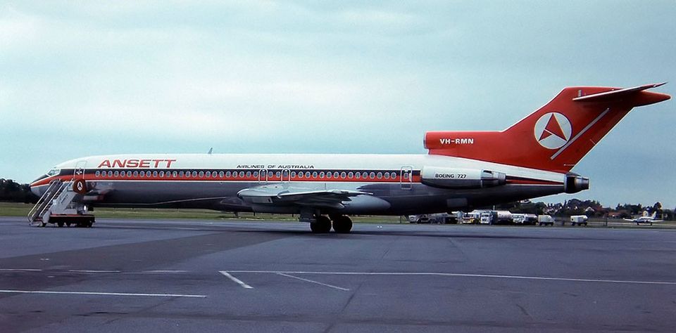 Ansett won the toss to land its Boeing 727 tri-jet first in Melbourne. Daniel Tanner