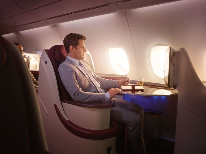 Qatar Airways' Airbus A380 business class