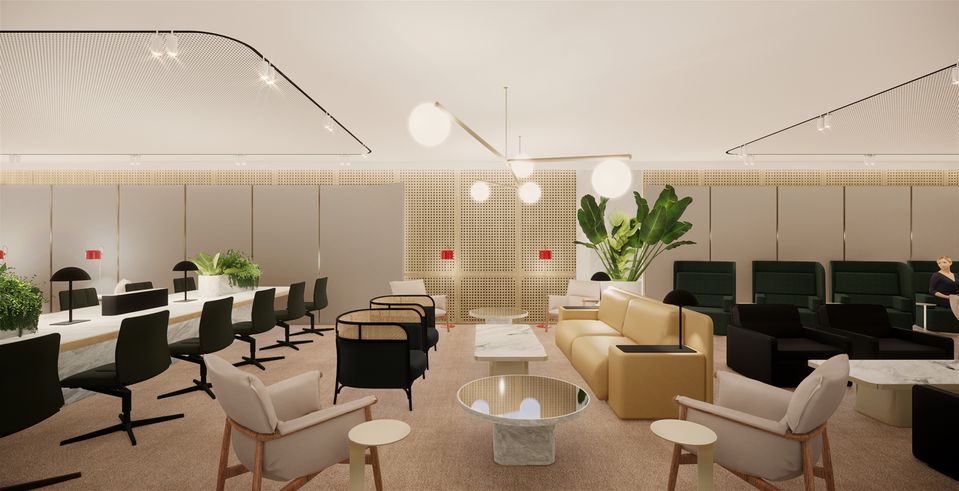 The Caon-designed Qantas Singapore First Lounge is set to open in November 2019.