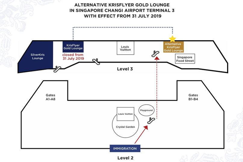 Map of the Marhaba Lounge (alternative KrisFlyer Gold Lounge) in Changi T3.