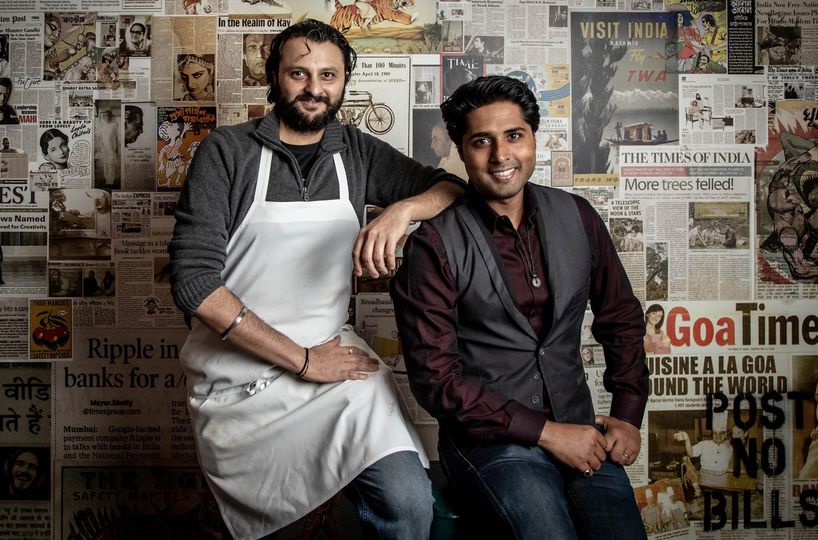 Dhamaka’s chef Pandya (left) and owner Mazumdar also have the wildly popular Adda Indian Canteen.