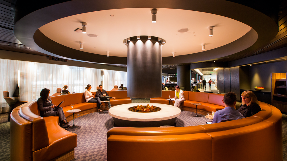 Qantas' popular LAX business class lounge is shared with most Oneworld airlines.