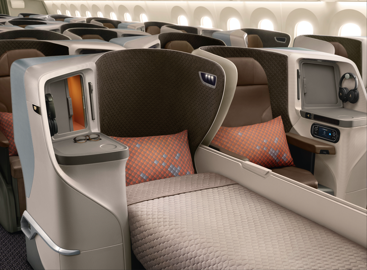 Even Singapore Airlines' 'regional' business class sports fully-flat beds.