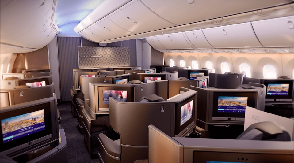 El Al's Boeing 787 Dreamliner business class.