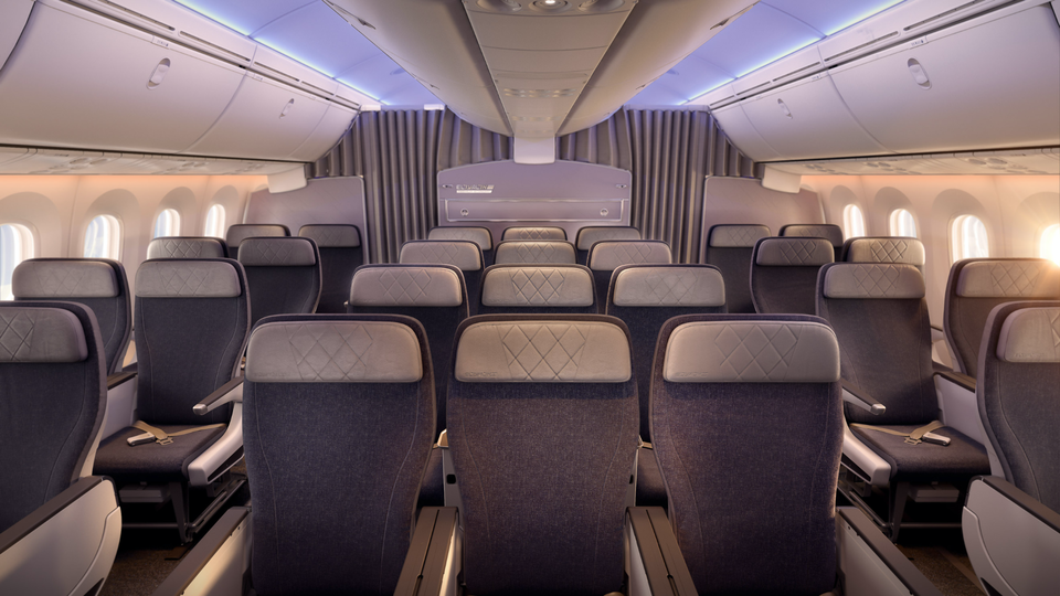 El Al's Boeing 787 Dreamliner premium economy class.