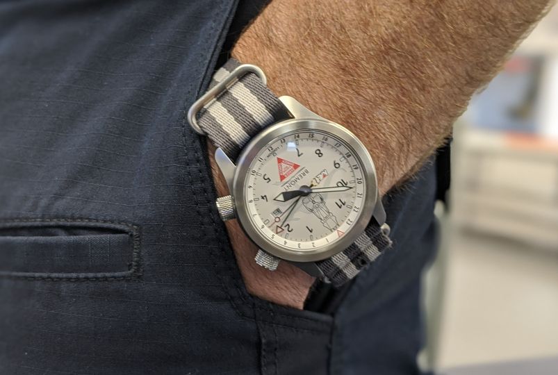 A custom Bremont for Martin-Baker Australia on the wrist of Managing Director Andrew Eden.