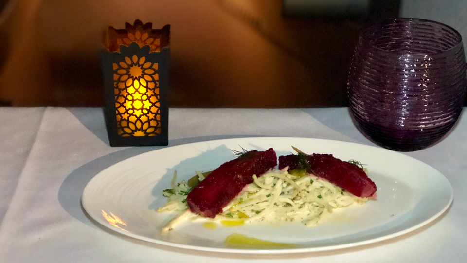 Cured fillet of salmon with celeriac remoulade.