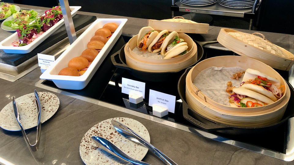 The self-serve buffet at Air Canada's Signature Suite Vancouver.