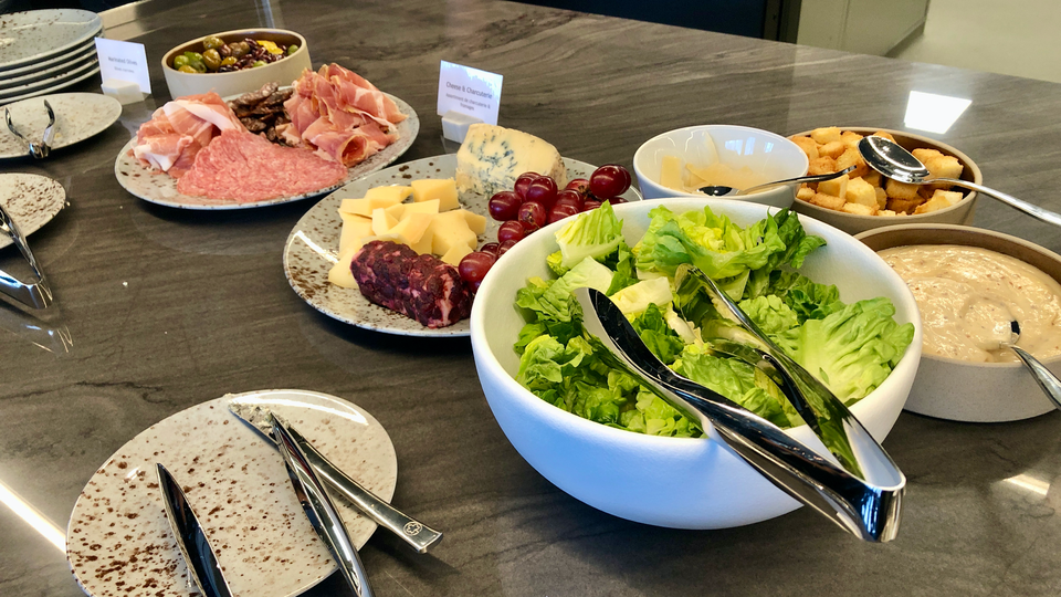 The self-serve buffet at Air Canada's Signature Suite Vancouver.