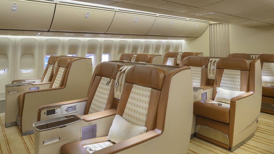 Even the back of the jet has a spacious business-class standard cabin.