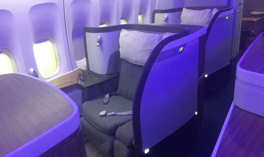 A full-size replica of Cathay Pacific's Boeing 777 first class cabin; there's also a lounge.. Juan Ramos