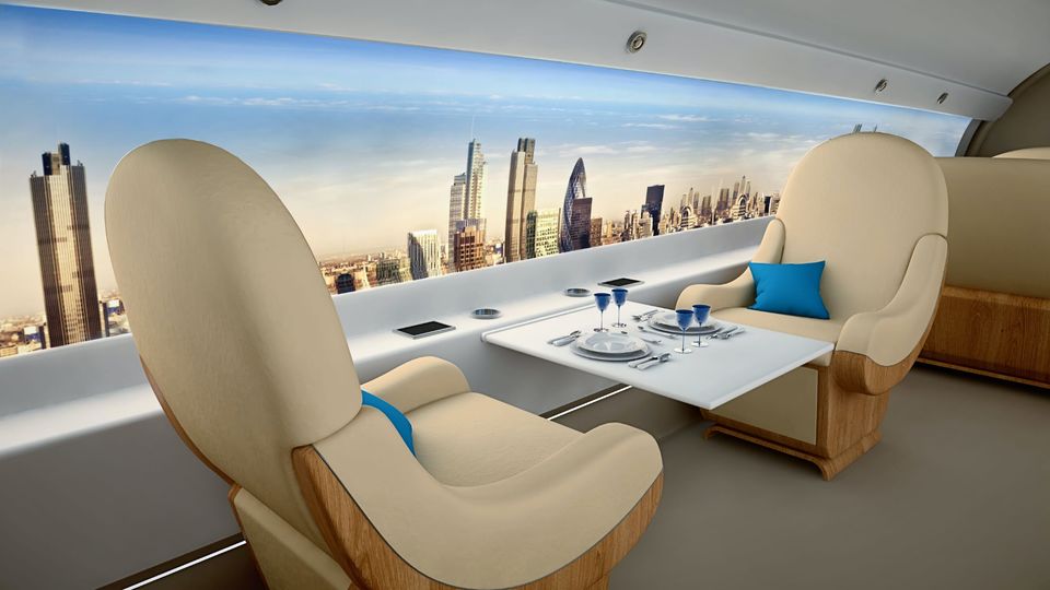 Inside Spike's S-512 supersonic private jet.