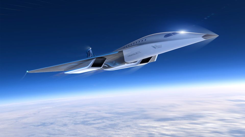 The design concept for Virgin Galactic's March 3 supersonic jet.