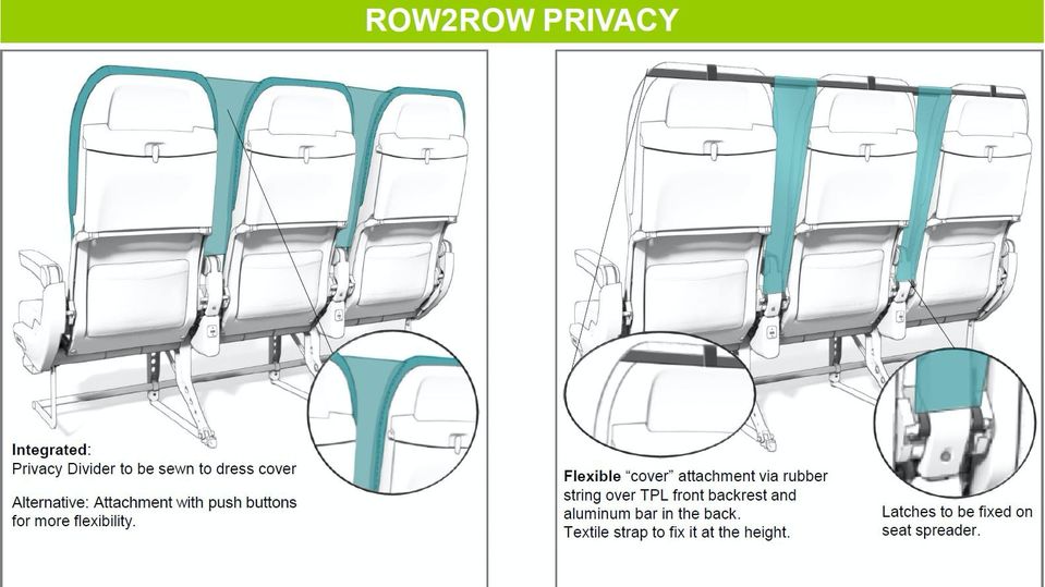 Recaro's 'Row2Row' privacy divider concept.