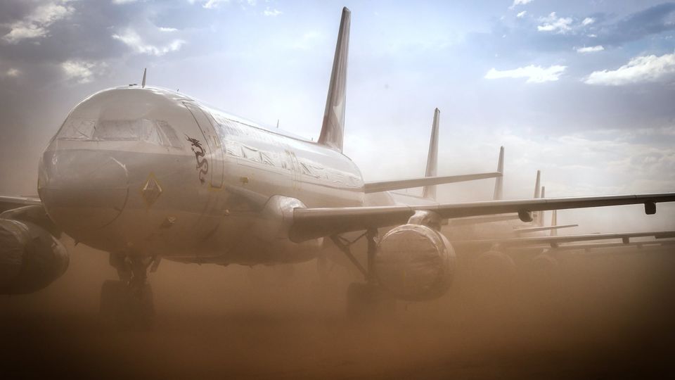 A dust storm blows though the APAS facility.. David Gray/Bloomberg