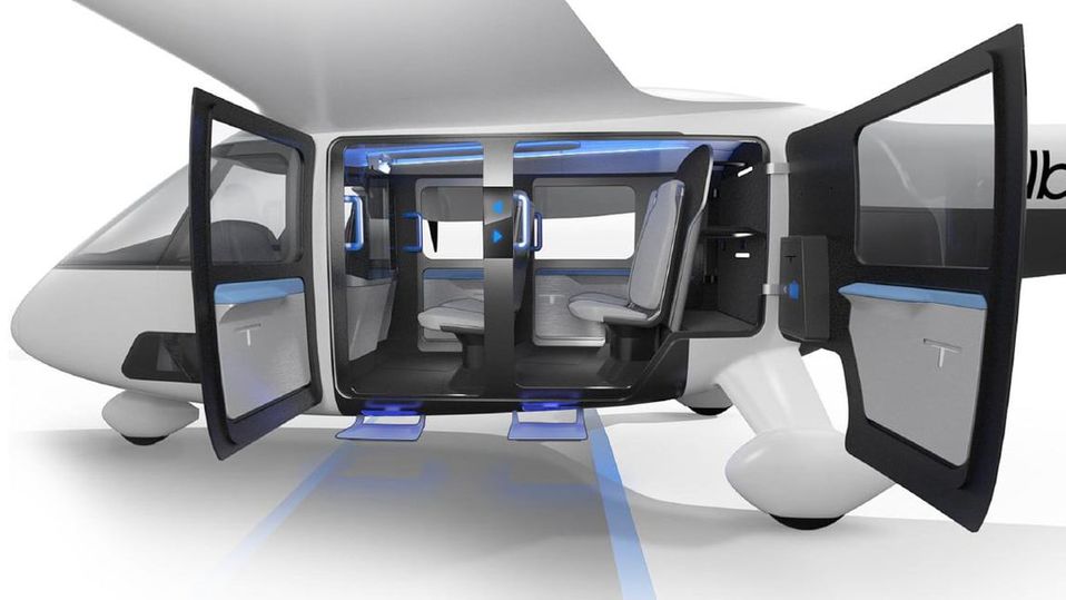 Uber's concept four-passenger electric aerial taxi, developed by Hyundai.