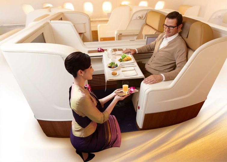 Each Thai A380 boasted eight open first class suites at the nose of the upper deck.