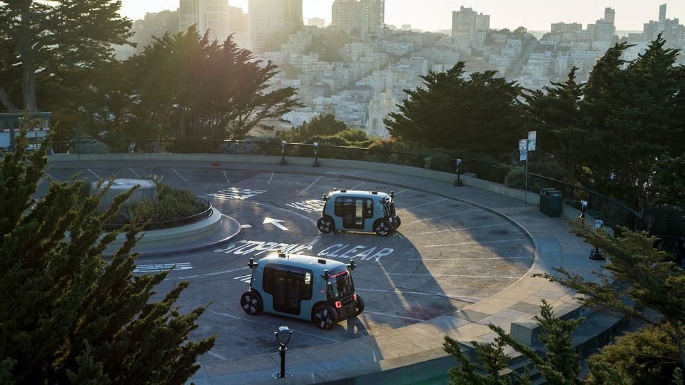 Amazon's self-driving all-electric Zoosk taxi.