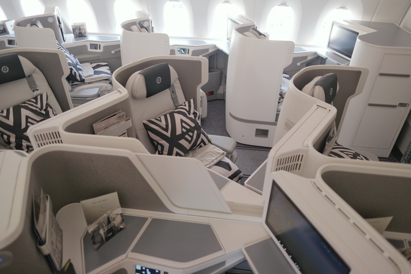 Business class on Fiji Airways' Airbus A350-900.
