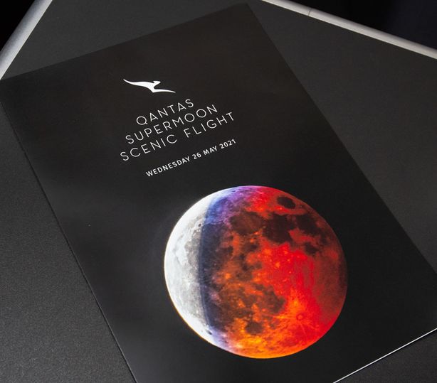 On board Qantas' Supermoon scenic flight.