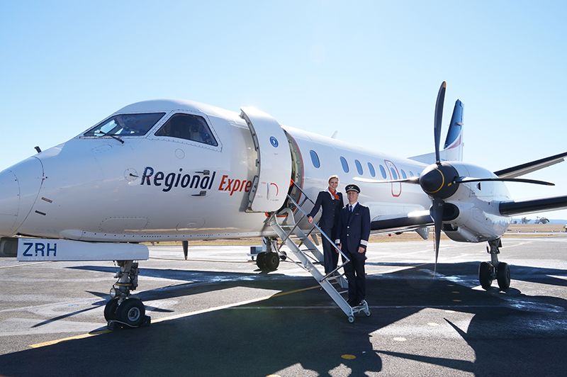 Rex's Saab 340s have been serving regional routes for years, but are now linking Sydney and Canberra, too.