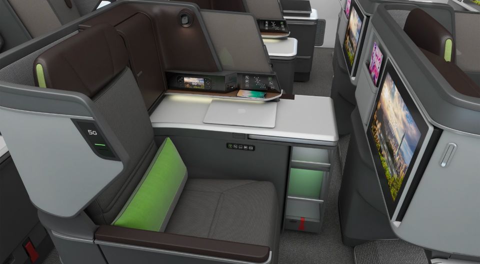 EVA Air's Boeing 787 Dreamliner business class.