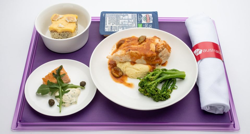 One of Virgin Australia's business class meals for Fiji-bound flyers.