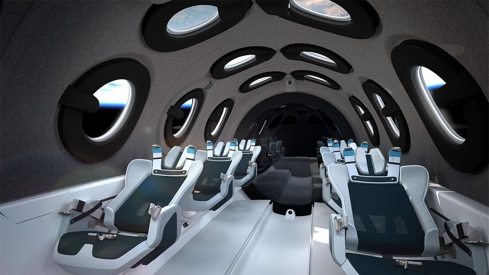 The windows on Virgin Galactic's VSS Unity make the most of a spectacular view.