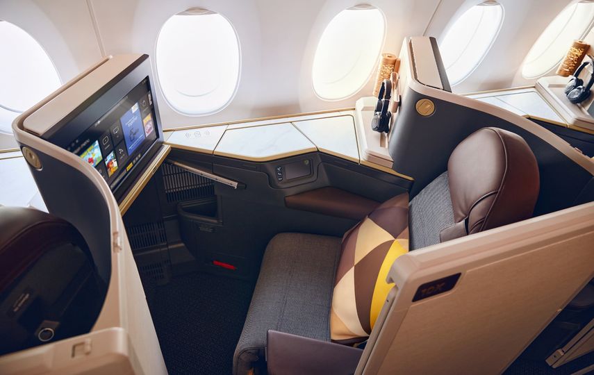 Etihad Airways' new A350 Business Studio suites.