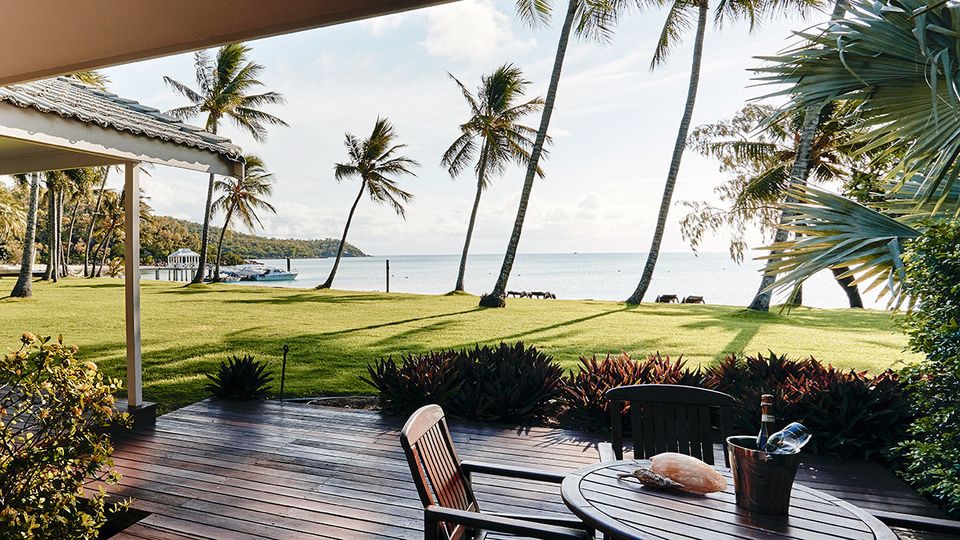 The view from one of the North Beachfront Suites at Orpheus Island Lodge.