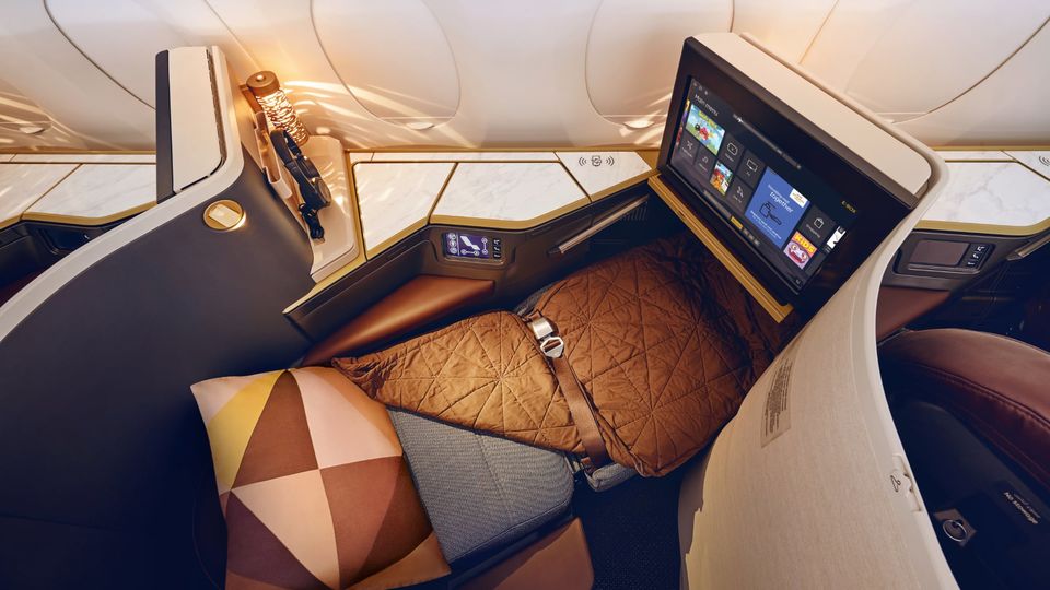 Etihad's A350 business class.