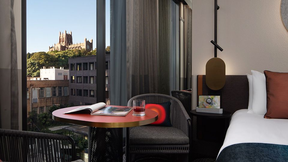 Some rooms have views to the Newcastle Cathedral.