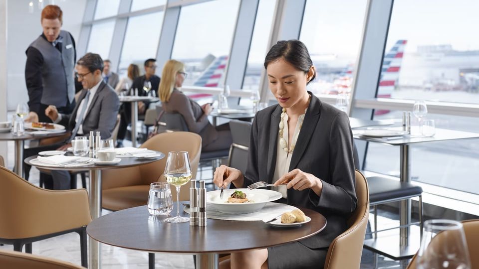 American's Business Plus fares include access to the exclusive Flagship First Dining room.