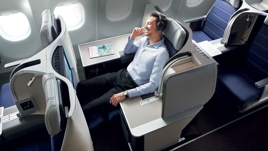 The A350 features the spacious 'throne' business class.