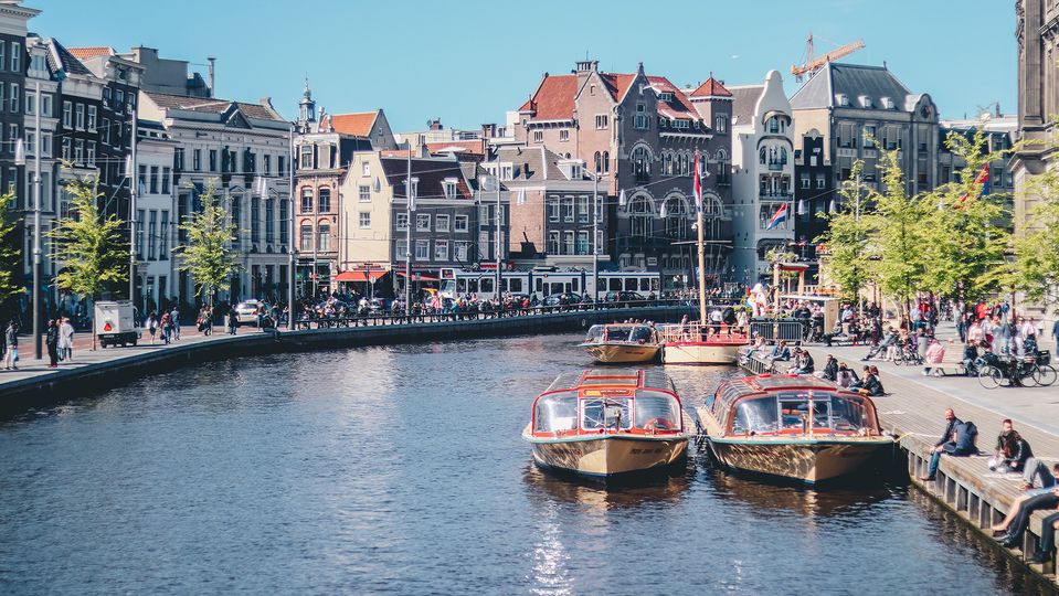A typical scene in the city of Amsterdam.