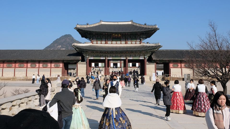 It's common to be stopped and asked for photos when wearing hanbok, particularly as a westerner.