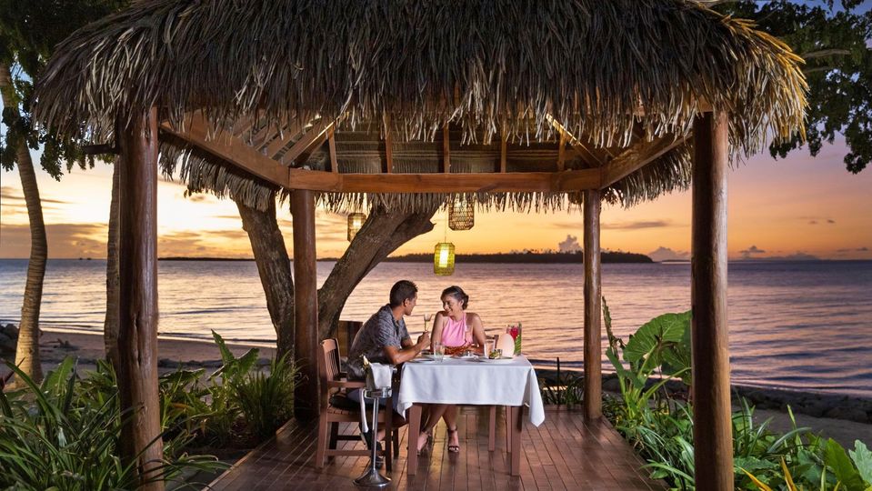Private beach bure dining can also be arranged at the Sofitel.. Sofitel Fiji Resort & Spa