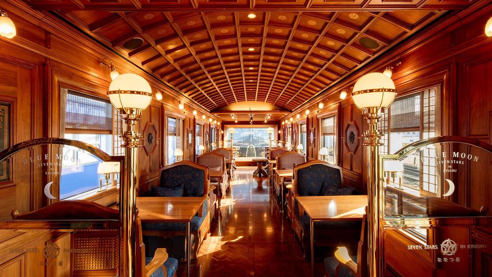 The Blue Moon dining car is a lavish affair.