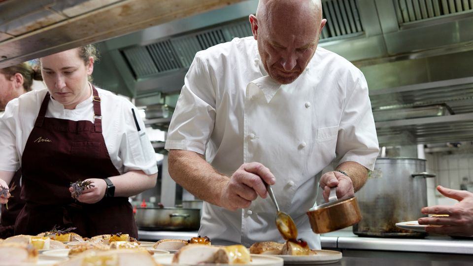 Matt Moran in the kitchen at Aria.. Steven Woodburn