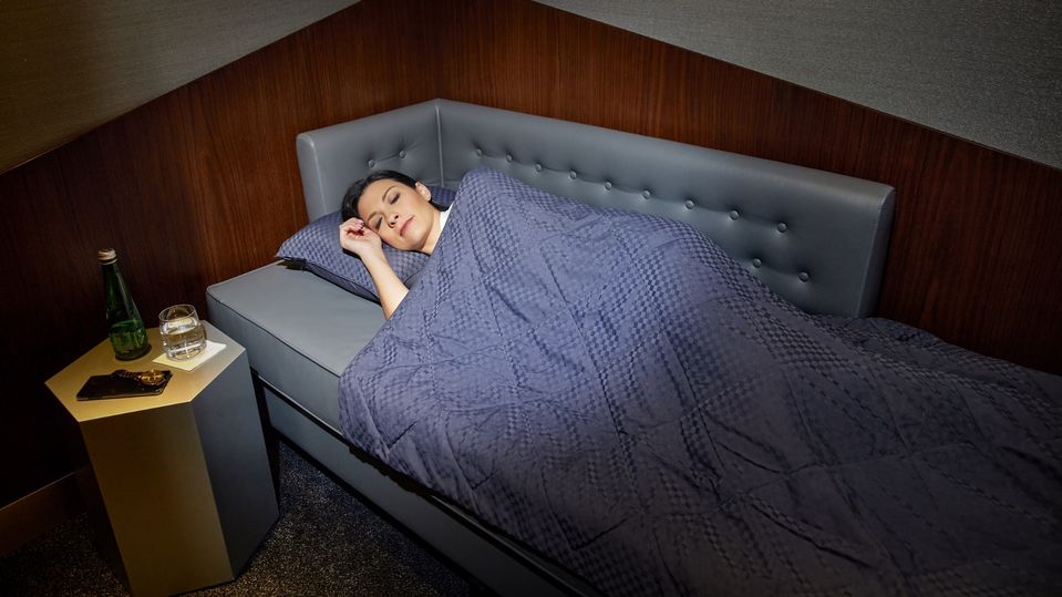 One of the private Relaxation Rooms at Etihad's new Terminal A business class lounge.